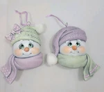 Ceramic Snowman Couple Christmas Ornaments 5" Holiday Decorations Set Of 2. Fixed Price $18.99.