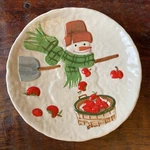Hallmark Jan Karon Decorative Christmas Plate Snowman With Shovel & Apples 9.5". Fixed Price $19.99.