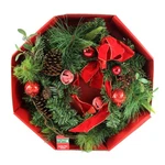 9648 - 24" Fine Pine Christmas Wreath With Holly Berries For Festive Home Decor. Fixed Price $39.99.