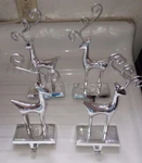 Christmas Stocking Holders Kurt Adler Silver Deer 4PC. Fixed Price $36.00.