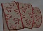 Wired Ribbon Country Christmas Chicken Peep Tan Holiday 2.5" Gift Bow. Fixed Price $6.95.