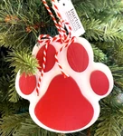 Burton + White Red Dog Paw Wooden Christmas Ornament New Nwt. Fixed Price $15.00.