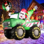Domkom 7FT Christmas Inflatables Monster Truck, Santa Claus And Reindeer Driv.... Fixed Price $166.65.
