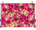7X5FT Pink Red Rose Photo Backdrop Vinyl Studio Background DH-358. Fixed Price $16.94.