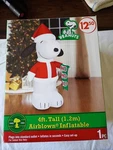 Gemmy 4FT Peanuts Snoopy Dog Christmas Airblown Inflatable Santa Cap & Top W/box. Fixed Price $42.22.