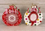 Pink Retro Chunky Wood Christmas Ornament Sitters Set Of 2 Holiday Decor. Fixed Price $22.99.