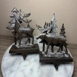 Moose Woods Heavy Metal Oiled Bronze Christmas Stocking Holder Holiday 2 Pc. Fixed Price $19.67.
