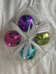 Silvestri Set Of 4 Glass Christmas Ball Ornaments Multicolor Swirl. Fixed Price $15.00.