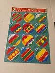 Vintage Christmas Ornament's Window Cling Sheet. Fixed Price $8.05.