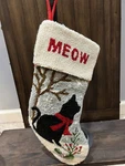 Glitzhome Handmade Hooked Cat Christmas Stocking. Fixed Price $12.95.
