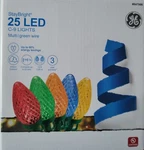 Ge Staybright Multicolor C9 Led 25CT String Lights 12' Christmas Holiday Faceted. Fixed Price $24.99.