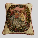 Cherub Santa Christmas Tapestry Pillow Springmaid Wamsutta Braid Vintage Usa. Fixed Price $14.89.