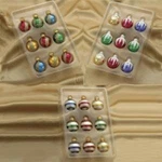 Kurt Adler Glass Multi-color Miniature Decorated Ornaments 1 Set, 9 Balls. Fixed Price $19.94.