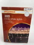 Sylvania Outdoor Christmas 300 Icicle Style Lights White Wire Clear New. Fixed Price $14.50.