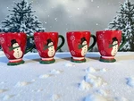 Youngs Heartfelt Kitchen Creations 10OZ. Snowman Cups Christmas Holiday Set Of 4. Fixed Price $39.99.