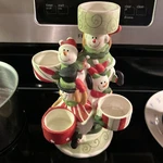 Vintage Yankee Candle Snowman Tealight Holder Multi Tier Christmas Decor Ceramic. Fixed Price $22.99.