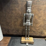 Rustic Metal Christmas Nutcracker Stocking Holder Silver 15.5" Holiday Farmhouse. Fixed Price $15.00.