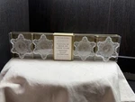 New Williams Sonoma Frosted Glass Snowflake Tiny Taper Candle Holders - Set Of 4. Fixed Price $11.50.