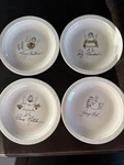 Foreside Christmas Appetizer Cocktail Plates Set Of 4 Ceramic Angel Greetings. Fixed Price $20.50.