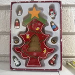 7" Red Wooden Diy Mini Christmas Tree With Hanging Ornaments Unopened New. Fixed Price $8.00.