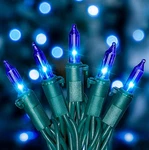 50COUNT Blue Christmas Lights, Green Wire 13FT Incandescent Traditional Holiday. Fixed Price $18.99.