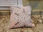 Envogue Holiday Pink White Silver Sequined Snowflakes 20" X Velvet Pillow. Fixed Price $33.95.