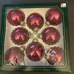 Vintage Krebs Christmas Glass Ornaments 8 2.64" Purple Balls Gold Crowns Usa. Fixed Price $14.99.