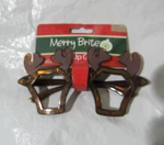 Adult Reindeer Light Up Glasses Brown With Antlers By Merry Brite. Fixed Price $10.99.