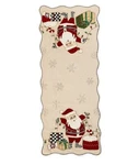 New Mackenzie Childs Santa With Tree Lights Beaded Table Runner Size 16" X 39". Fixed Price $119.99.