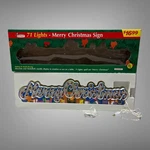 Vintage New Joybrite Merry Christmas Sign With 71 Red Lights Original Box. Fixed Price $73.88.