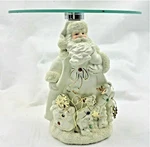 Golden Grandeur Christmas Santa Holiday Centerpiece - Hand Painted Porcelain. Fixed Price $14.99.