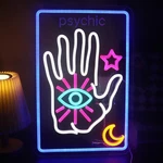 Psychic Tarot Card Neon Sign, Moon Star Decorations Light Up Signs,fortune. Fixed Price $52.46.