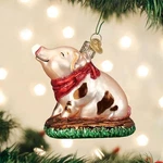 Old World Christmas Piggy In The Puddle (12535) Glass Ornament W/owc Gift Box. Fixed Price $16.00.