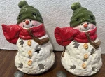 Hallmark Snowman Christmas Candle Holder Tealight Scarf Stars Hat Lot Of 2. Fixed Price $18.99.