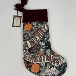 John Derian For Target Merry Christmas Stocking Floral Tassels Beaded Banner. Fixed Price $38.00.
