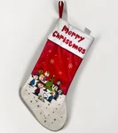 Peanuts Charlie Brown Snoopy Christmas Stocking 18" Red White Felt Merry Lucy. Fixed Price $15.77.