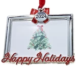 Picture Frame Ornament Removable Date 24 Rectangle Happy Holidays Christmas Gift. Fixed Price $10.77.