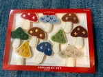 Nib 2024 Target Wondershop Embroidered Colored Mushrooms Ornaments Box Of 10. Fixed Price $8.99.