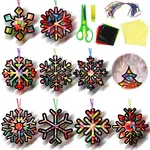 Eggsun 36 Sets Winter Snowflake Suncatchers Craft Kit For Kids Ornaments Stai.... Fixed Price $22.39.