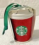 Starbucks Christmas Red Glitter Hot Cup Ornament Holiday 2019 Ceramic. Fixed Price $9.75.