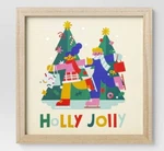 Target Christmas Framed Wall Art "holly Jolly" Sign 12 X - Yiffy Gu. Fixed Price $7.00.
