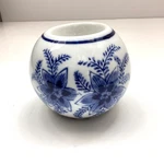 Blue White Floral Tea Light Candle Holder By Centrum Votive Round Vtg Cottage. Fixed Price $9.99.