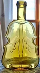 Gorgeous Vintage Yellow Amber 9 3/8" Violin Bottle. Fixed Price $35.00.