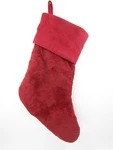 Pottery Barn Plush Faux Fur Christmas Holiday Stocking Medium 9X19.5" Red #9100G. Fixed Price $28.97.