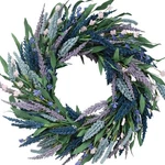 Tempus 20 Inch Artificial Lavender Green Leaf Wreath Spring/summer For Front .... Fixed Price $55.03.