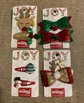 Sc Nci Christmas Glitter Hair Clips Set Reindeer & Snowman Holiday Bows. Fixed Price $18.99.