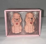 Boston Warehouse Hand Painted Pink Dog Ceramic Salt & Pepper Shaker Set. Fixed Price $12.99.
