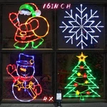 16" Christmas Tree Window Silhouette Lights 4 Pack Santa Snowflakes Snowman -U7. Fixed Price $34.99.