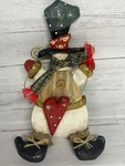 Handcrafted Wooden Snowman Hanging Figurine Christmas Holiday Decoration. Fixed Price $18.50.