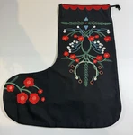 Ikea Vinterfint Christmas Stocking Black/floral Embroidered British Variant 2024. Fixed Price $59.99.